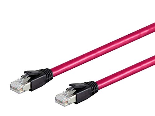 Monoprice 131077 Cat8 כבל רשת Ethernet - 1 רגל - סגול | 2GHz, 40G, 24AWG, S/FTP - סדרת Entegrade